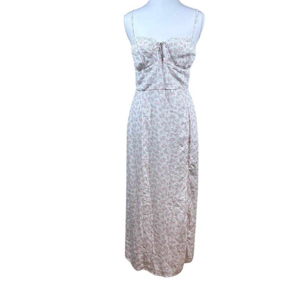 Aeropostale Cottagecore Coquette Ditsy Floral Midi Dress Sm White Pink Romantic